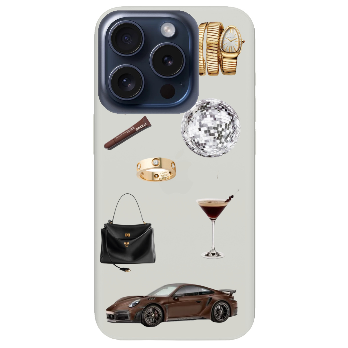 Чехол для Apple iPhone 15 Pro полупрозрачный матовый soft touch Жизнь в люксе - фото 1 - Чехлы для телефонов