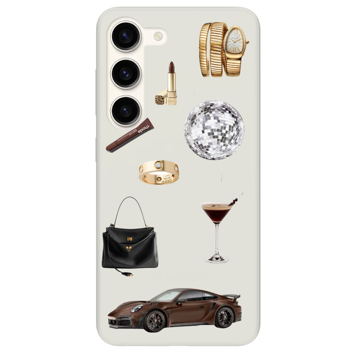 Чехол для Samsung Galaxy S23 полупрозрачный матовый soft touch Жизнь в люксе - фото 1 - Чехлы для телефонов