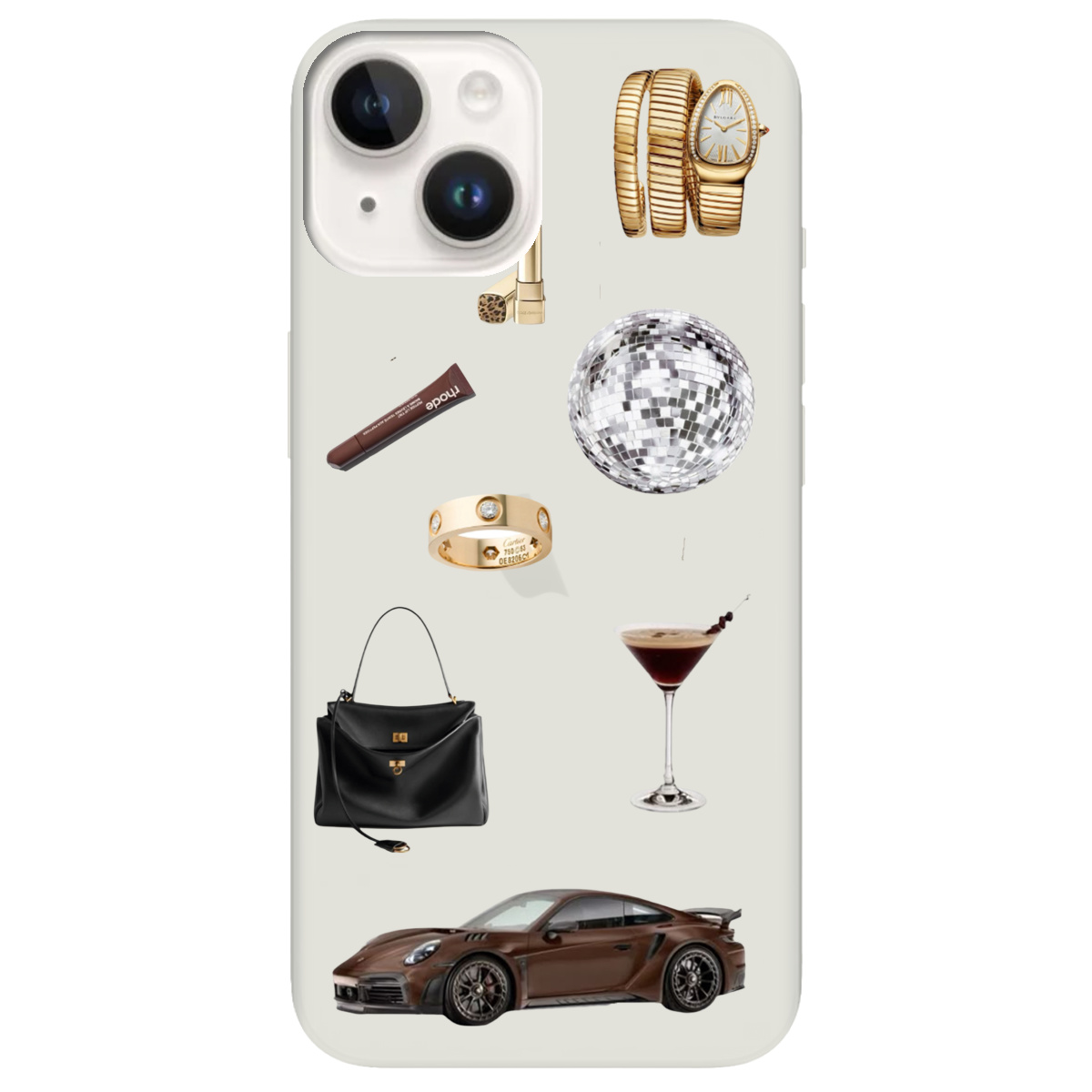 Чехол для Apple iPhone 14 полупрозрачный матовый soft touch Жизнь в люксе - фото 1 - Чехлы для телефонов