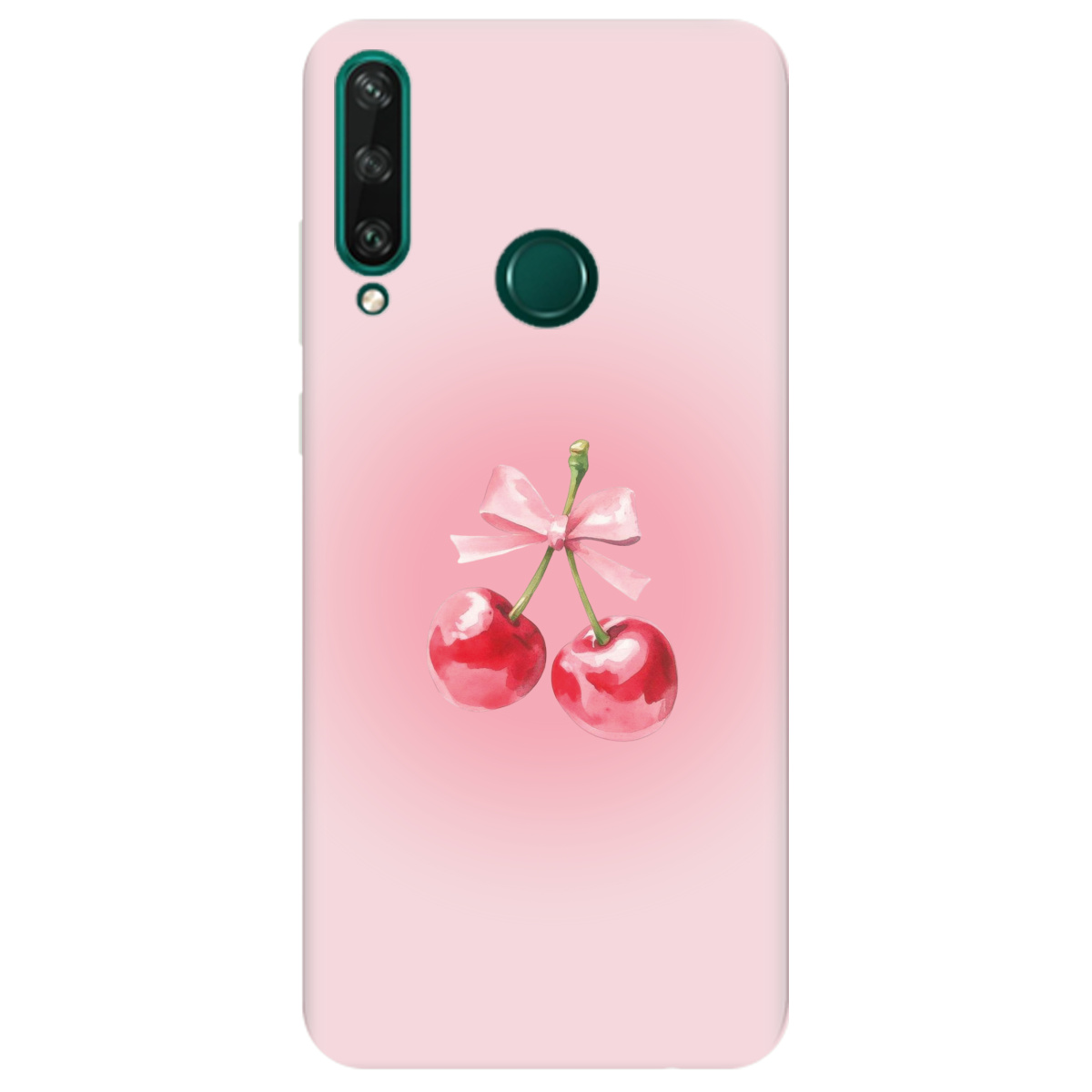 Чехол для Huawei Y6p полупрозрачный матовый soft touch Вишневый бант - фото 1 - Чехлы для телефонов