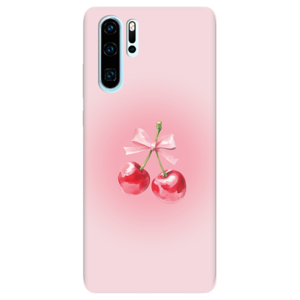 Чохол для Huawei P30 Pro напівпрозорий матовий soft touch Вишневий бант - фото 1 - Чохли для телефонів