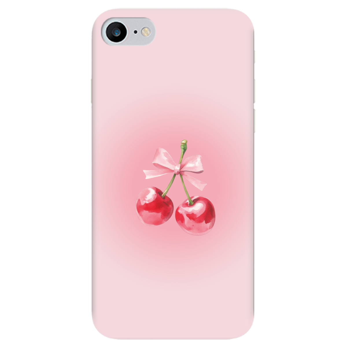 Чохол для Apple iPhone 8 напівпрозорий матовий soft touch Вишневий бант - фото 1 - Чохли для телефонів