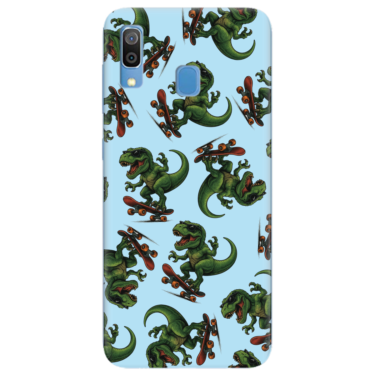 Чохол для Samsung Galaxy A20 Скейтер Ті-Рекс - фото 1 - Чохли для телефонів
