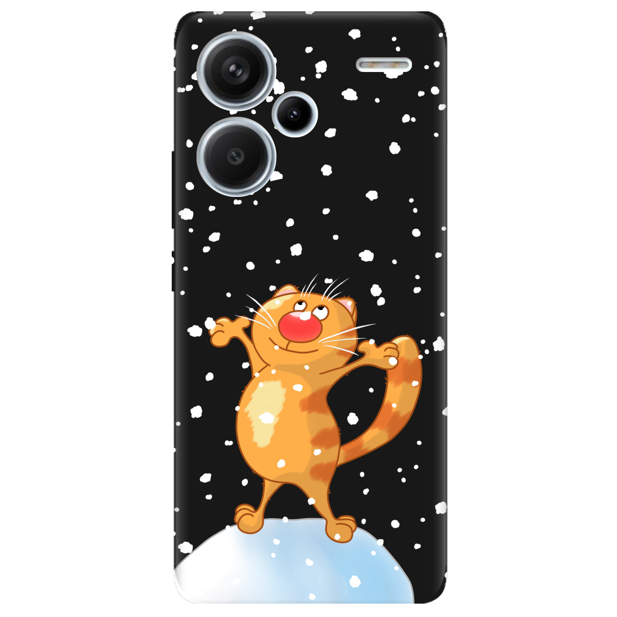 Чехол для Xiaomi Redmi Note 13 Pro + черный матовый soft touch Be Happy - фото 1 - Чехлы для телефонов