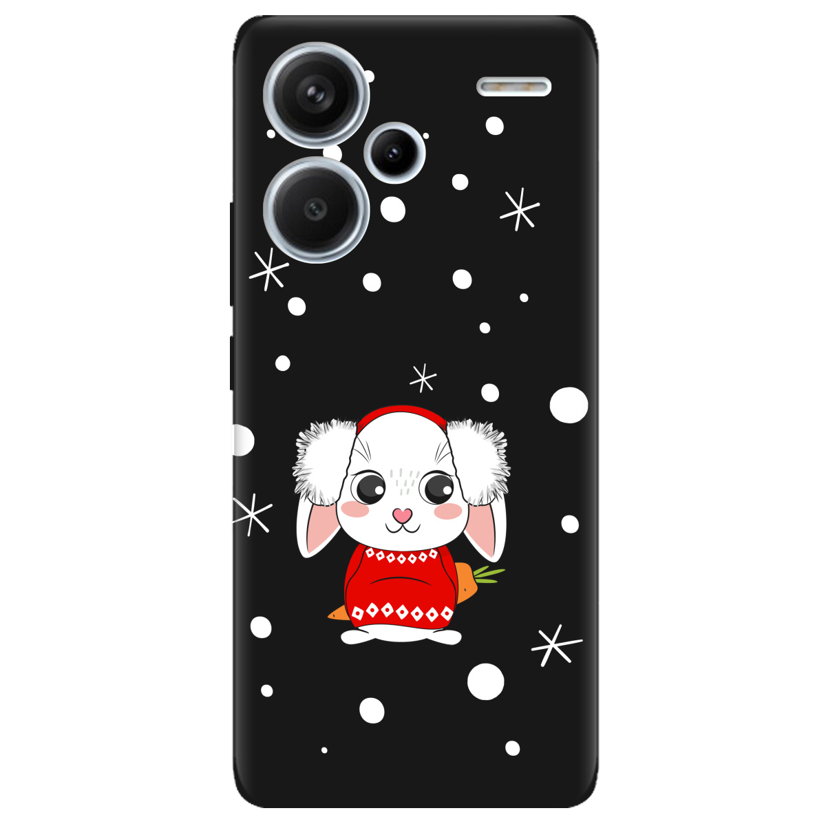 Чехол для Xiaomi Redmi Note 13 Pro + черный матовый soft touch My bunny - фото 1 - Чехлы для телефонов