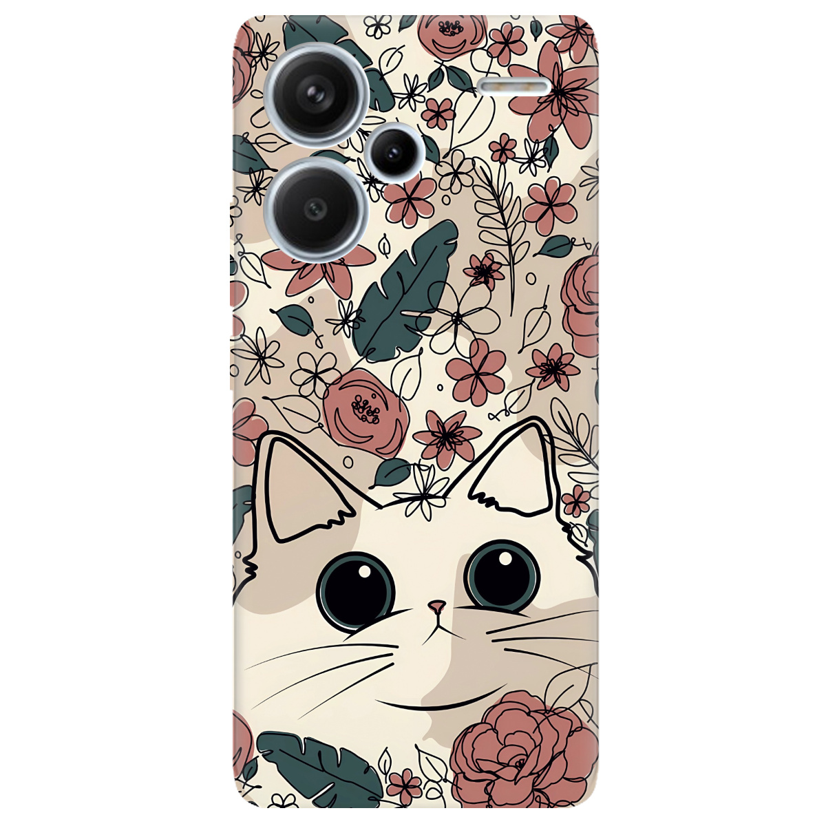 Чехол для Xiaomi Redmi Note 13 Pro + Flower cat - фото 1 - Чехлы для телефонов