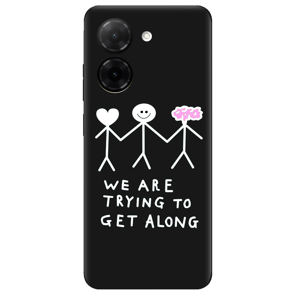 Чохол для Xiaomi Redmi A5 чорний матовий soft touch We are trying - фото 1 Чохол для Xiaomi Redmi A5 чорний матовий soft touch We are trying - фото 1 - Чохли для телефонів