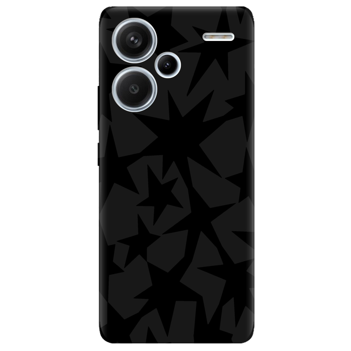 Чехол для Xiaomi Redmi Note 13 Pro + черный матовый soft touch Black stars - фото 1 - Чехлы для телефонов