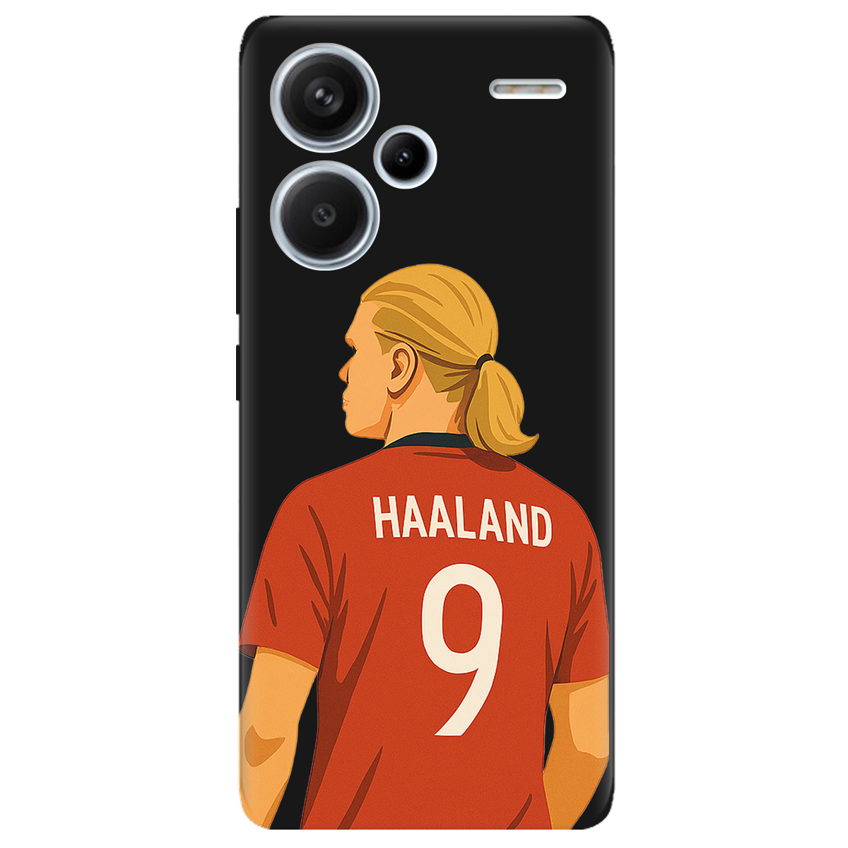 Чохол для Xiaomi Redmi Note 13 Pro + чорний матовий soft touch Haaland - фото 1 Чохол для Xiaomi Redmi Note 13 Pro + чорний матовий soft touch Haaland - фото 1 - Чохли для телефонів