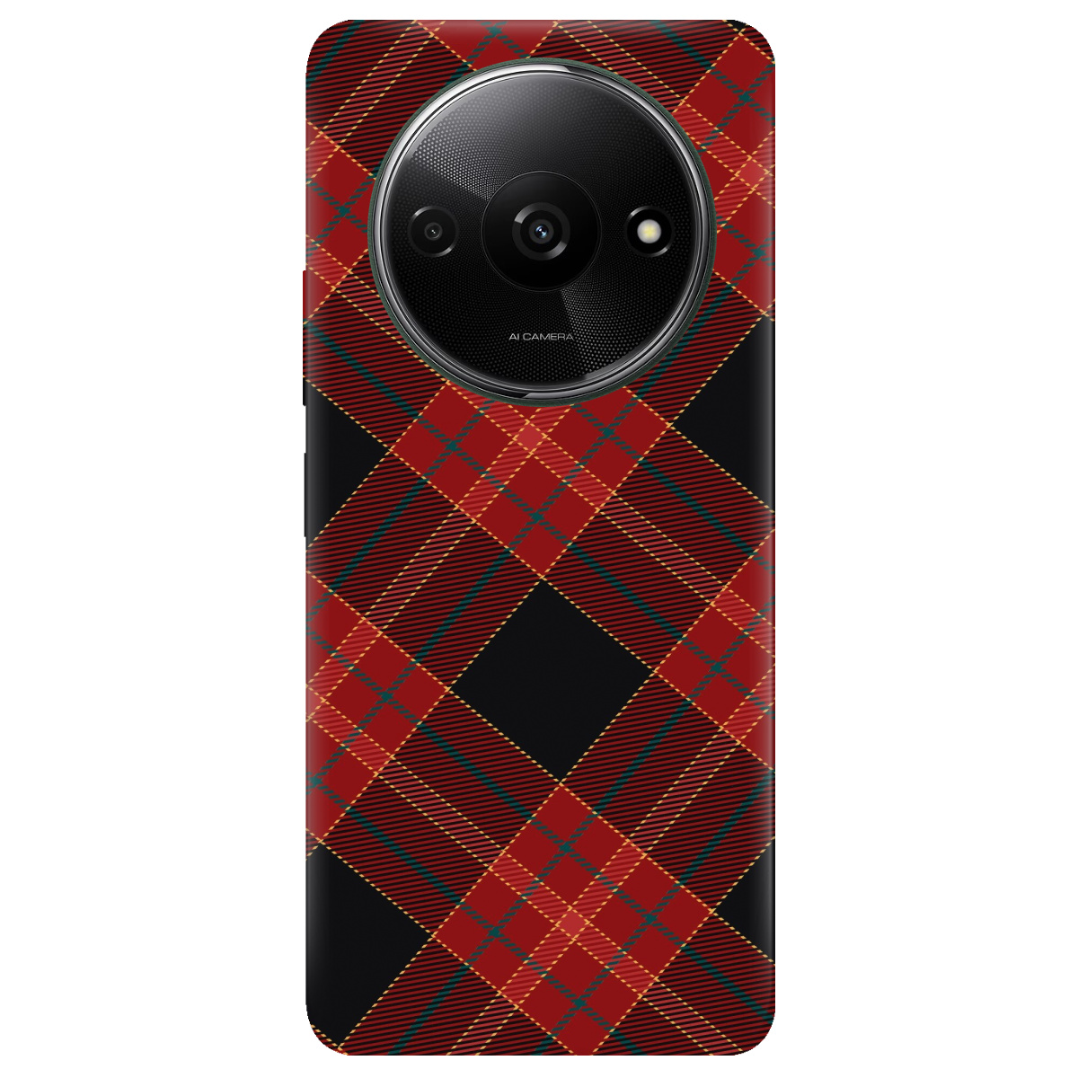 Чехол для Xiaomi Redmi A3 прозрачный Червоний тартан - фото 1 Чехол для Xiaomi Redmi A3 прозрачный Червоний тартан - фото 1 - Чехлы для телефонов