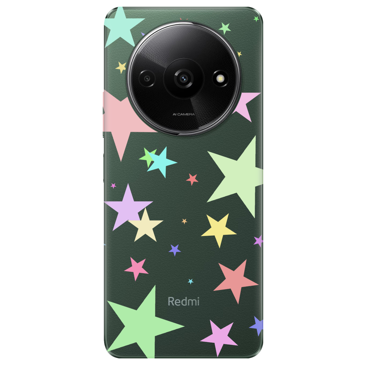 Чехол для Xiaomi Redmi A3 прозрачный Яскраві зірки - фото 1 - Чехлы для телефонов