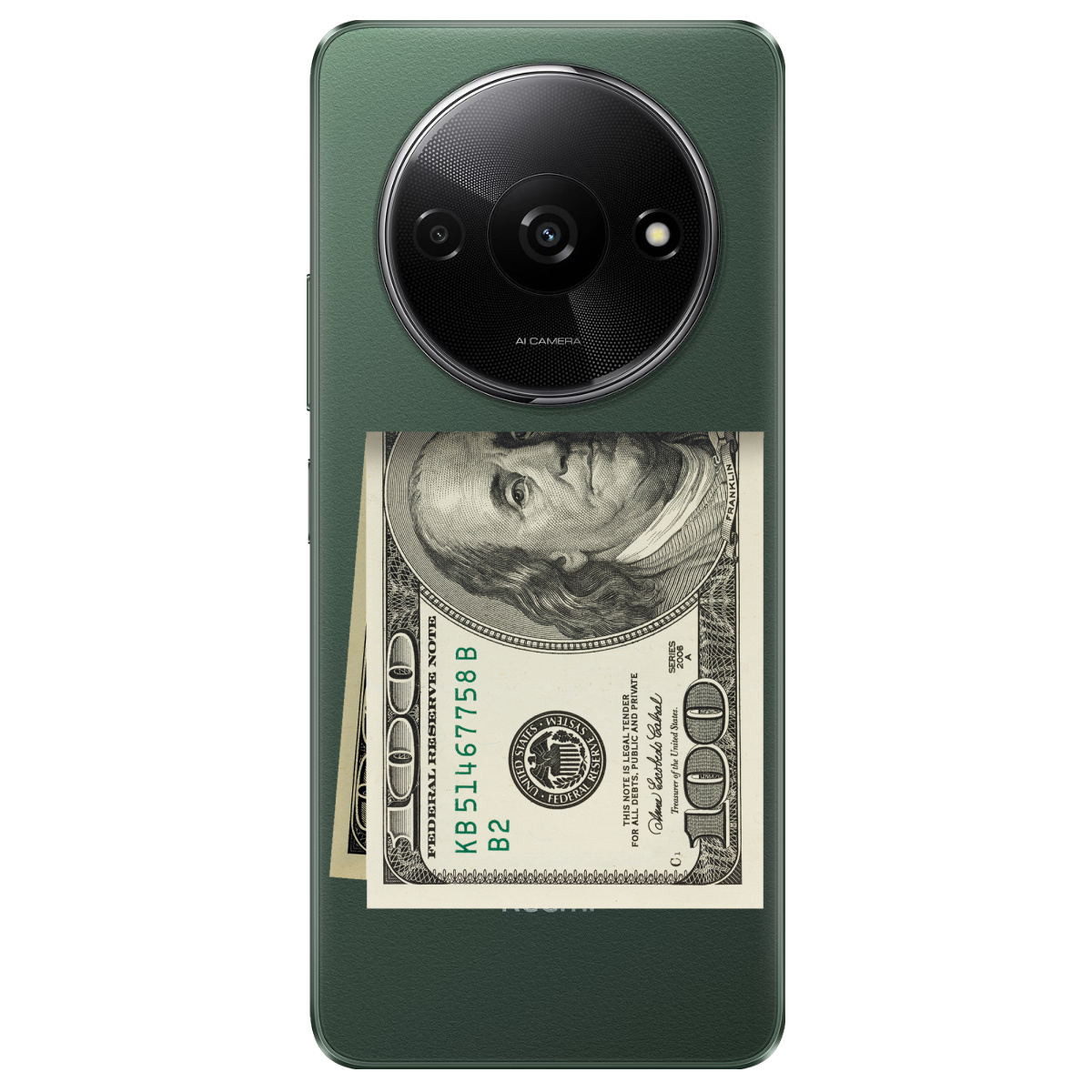 Чехол для Xiaomi Redmi A3 прозрачный Зігнутий Бенджамін - фото 1 - Чехлы для телефонов