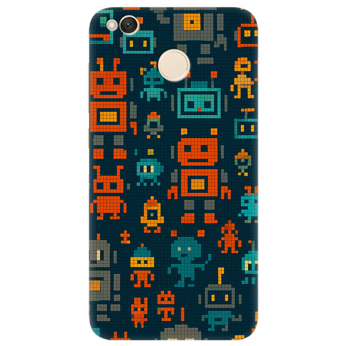 Чохол для Xiaomi Redmi 4X Піксельні роботи - фото 1 - Чохли для телефонів