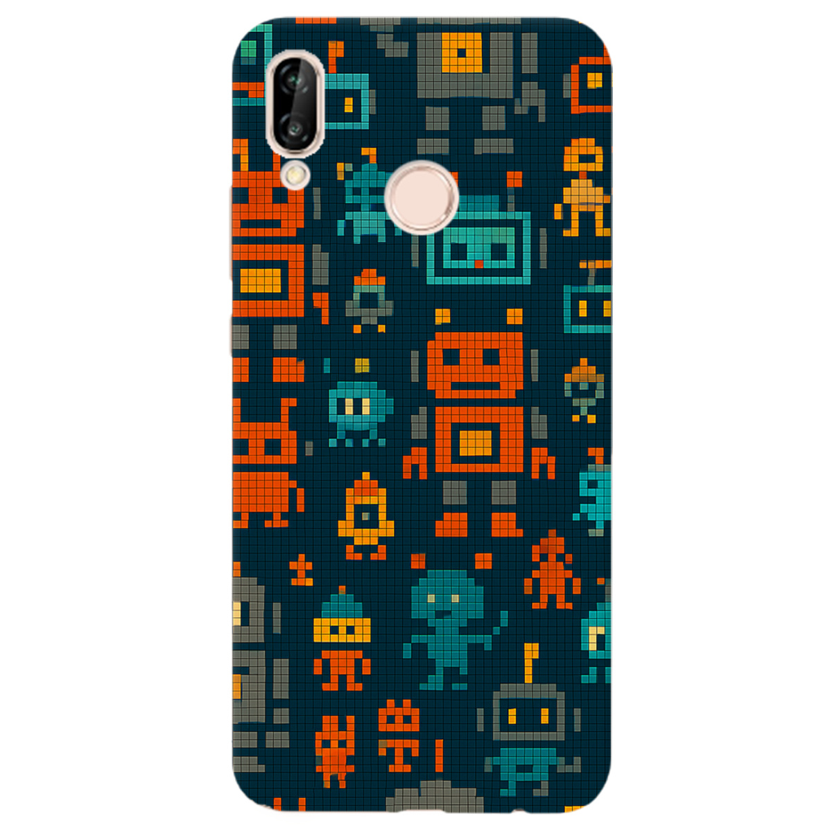 Чохол для Huawei P20 Lite Піксельні роботи - фото 1 - Чохли для телефонів