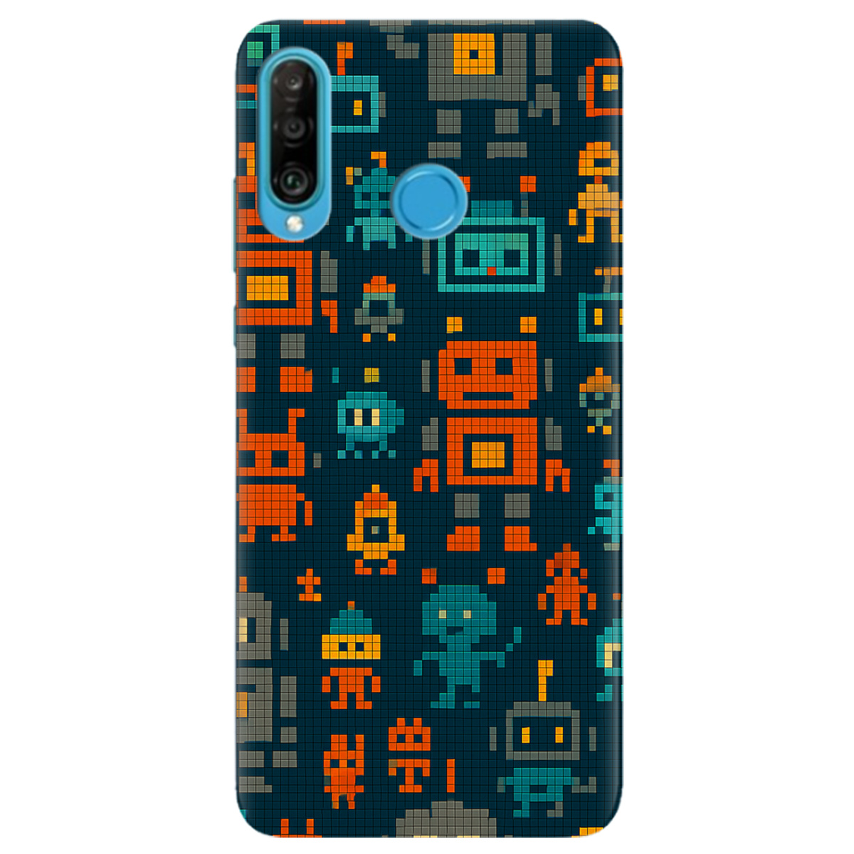 Чохол для Huawei P30 Lite Піксельні роботи - фото 1 - Чохли для телефонів