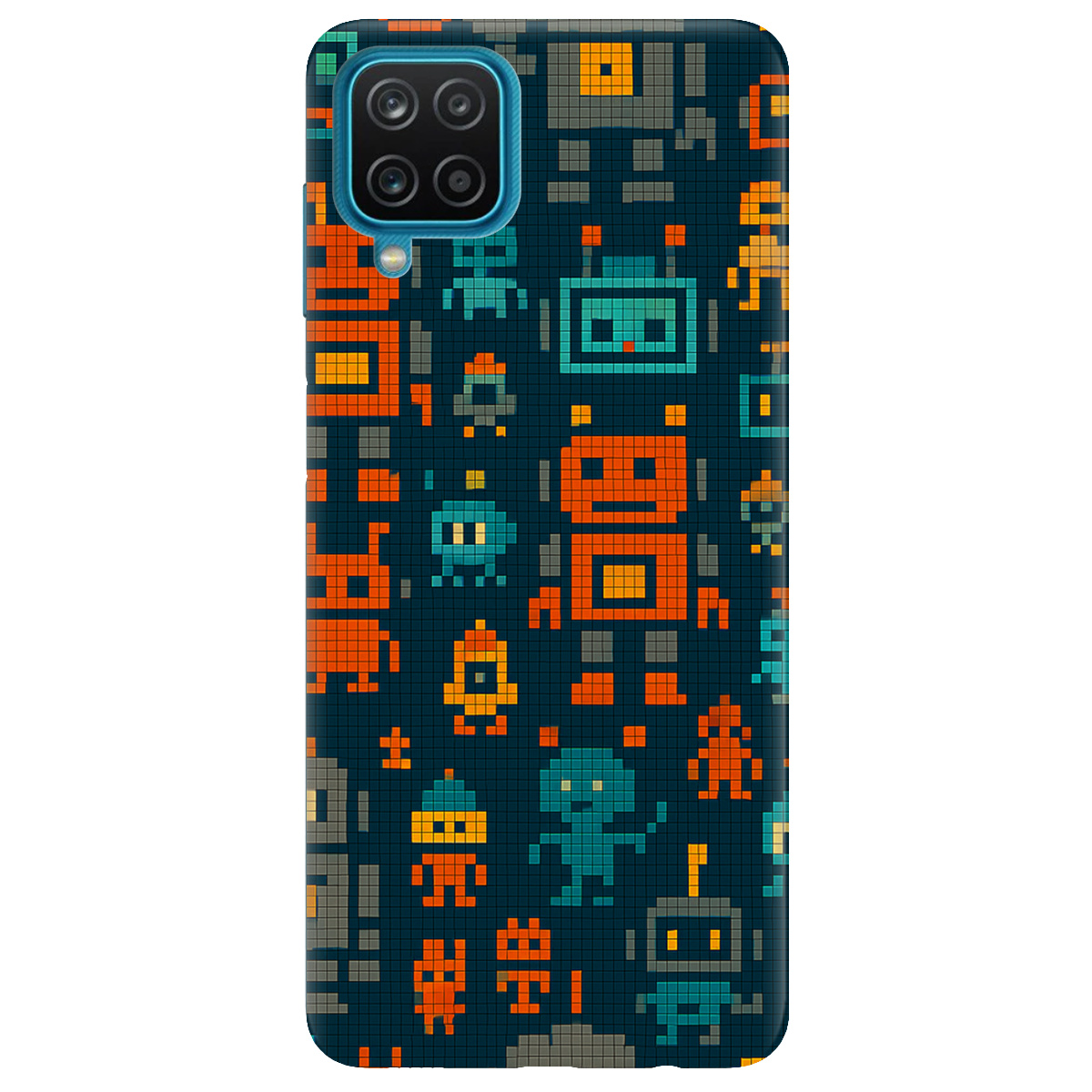 Чохол для Samsung Galaxy A12 4G Піксельні роботи - фото 1 - Чохли для телефонів