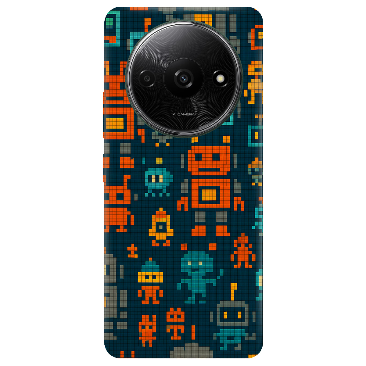 Чохол для Xiaomi Redmi A3 прозорий Піксельні роботи - фото 1 Чохол для Xiaomi Redmi A3 прозорий Піксельні роботи - фото 1 - Чохли для телефонів