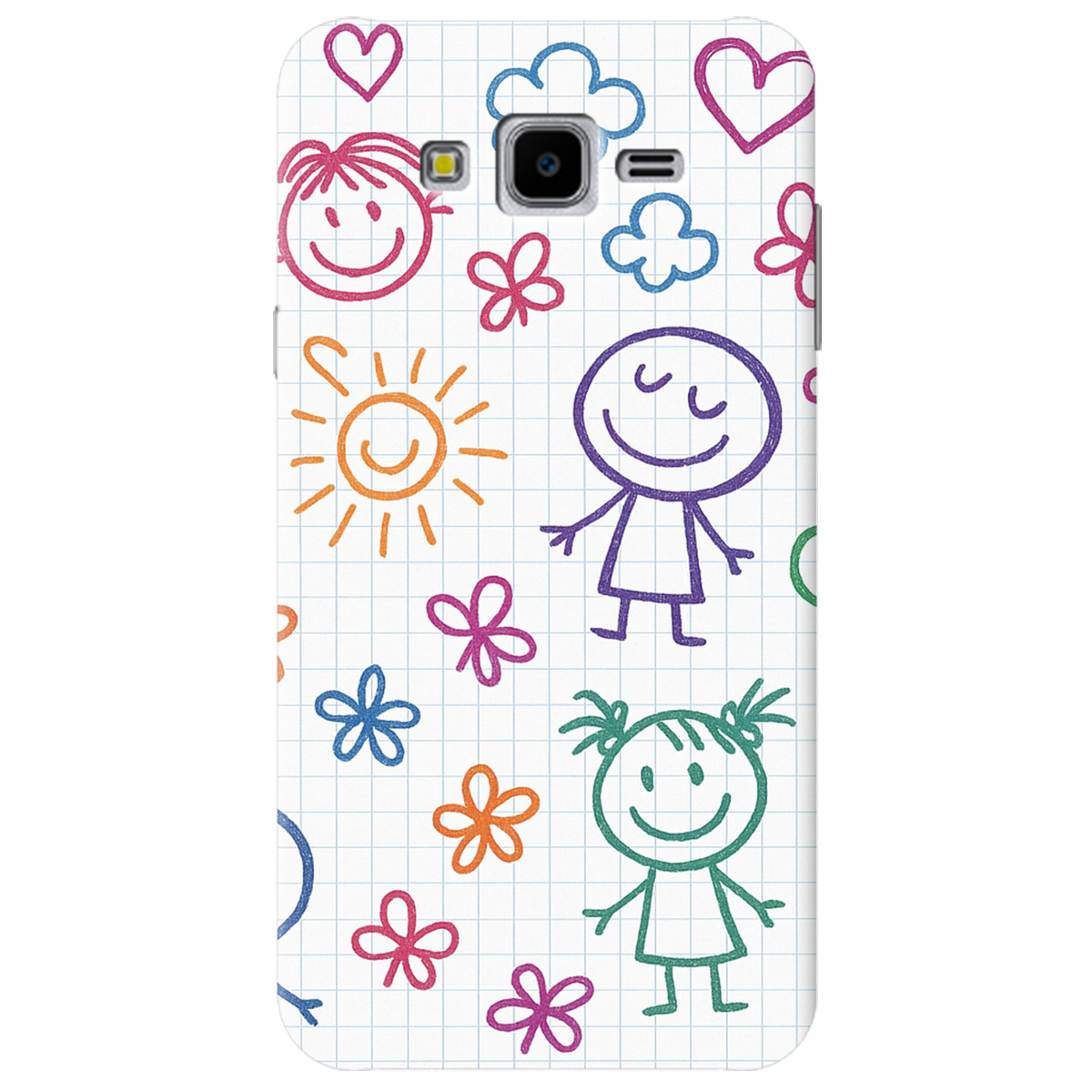 Чехол для Samsung Galaxy J7 Neo J701F / DS Рисунки в тетради - фото 1 - Чехлы для телефонов