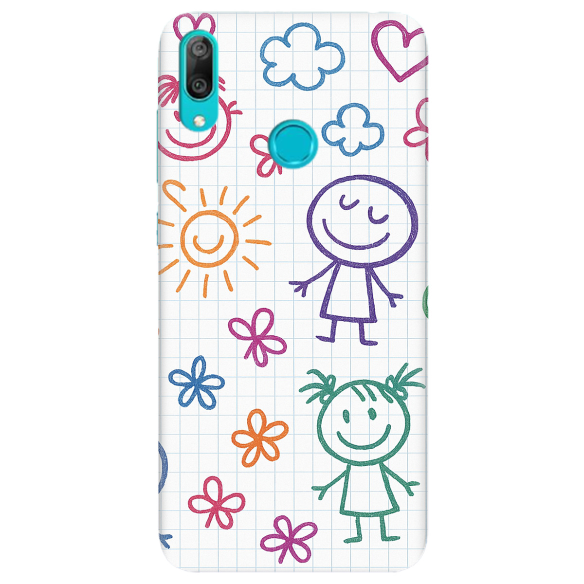 Чехол для Huawei Y7 2019 Рисунки в тетради - фото 1 - Чехлы для телефонов