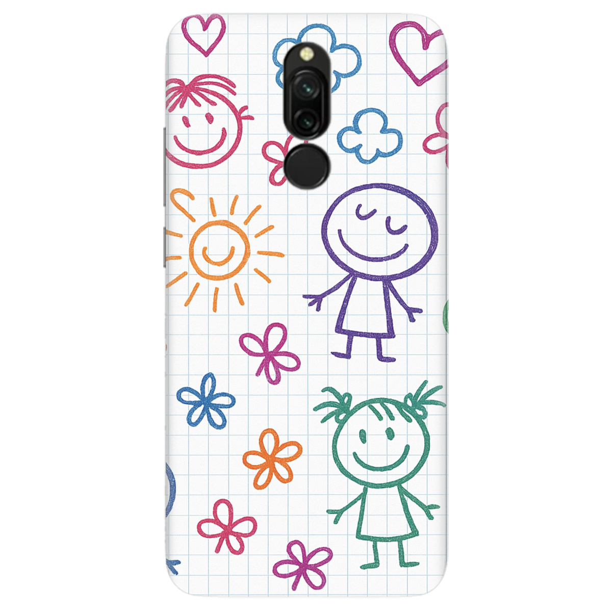 Чехол для Xiaomi Redmi 8 Рисунки в тетради - фото 1 - Чехлы для телефонов