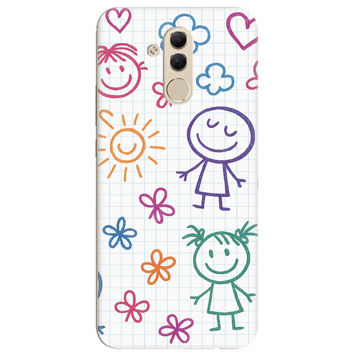 Чохол для Huawei Mate 20 Lite Малюнки в зошиті - фото 1 Чохол для Huawei Mate 20 Lite Малюнки в зошиті - фото 1 - Чохли для телефонів