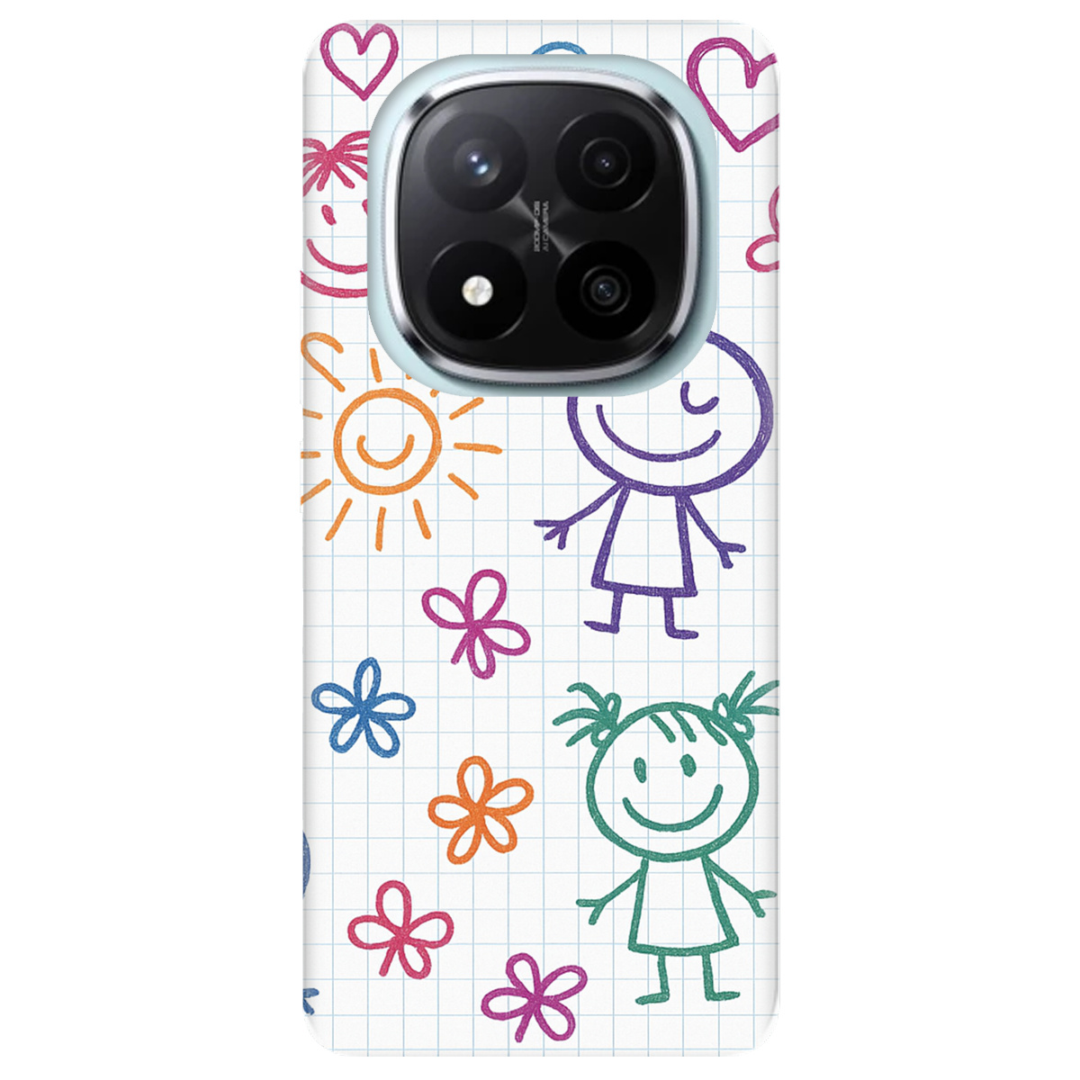 Чехол для Xiaomi Redmi Note 14 Pro + 5G Рисунки в тетради - фото 1 - Чехлы для телефонов