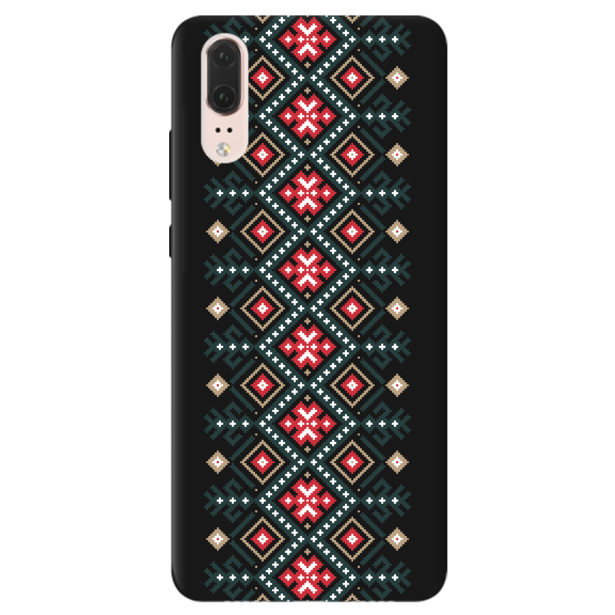 Чохол для Huawei P20 чорний матовий soft touch Стежка предків - фото 1 - Чохли для телефонів