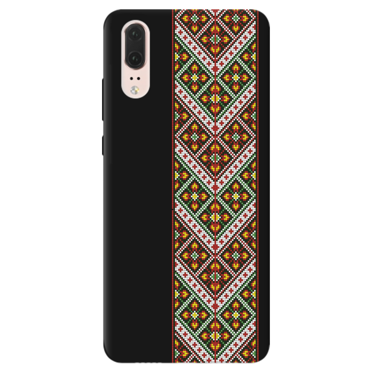 Чохол для Huawei P20 чорний матовий soft touch Карпатський оберіг - фото 1 - Чохли для телефонів