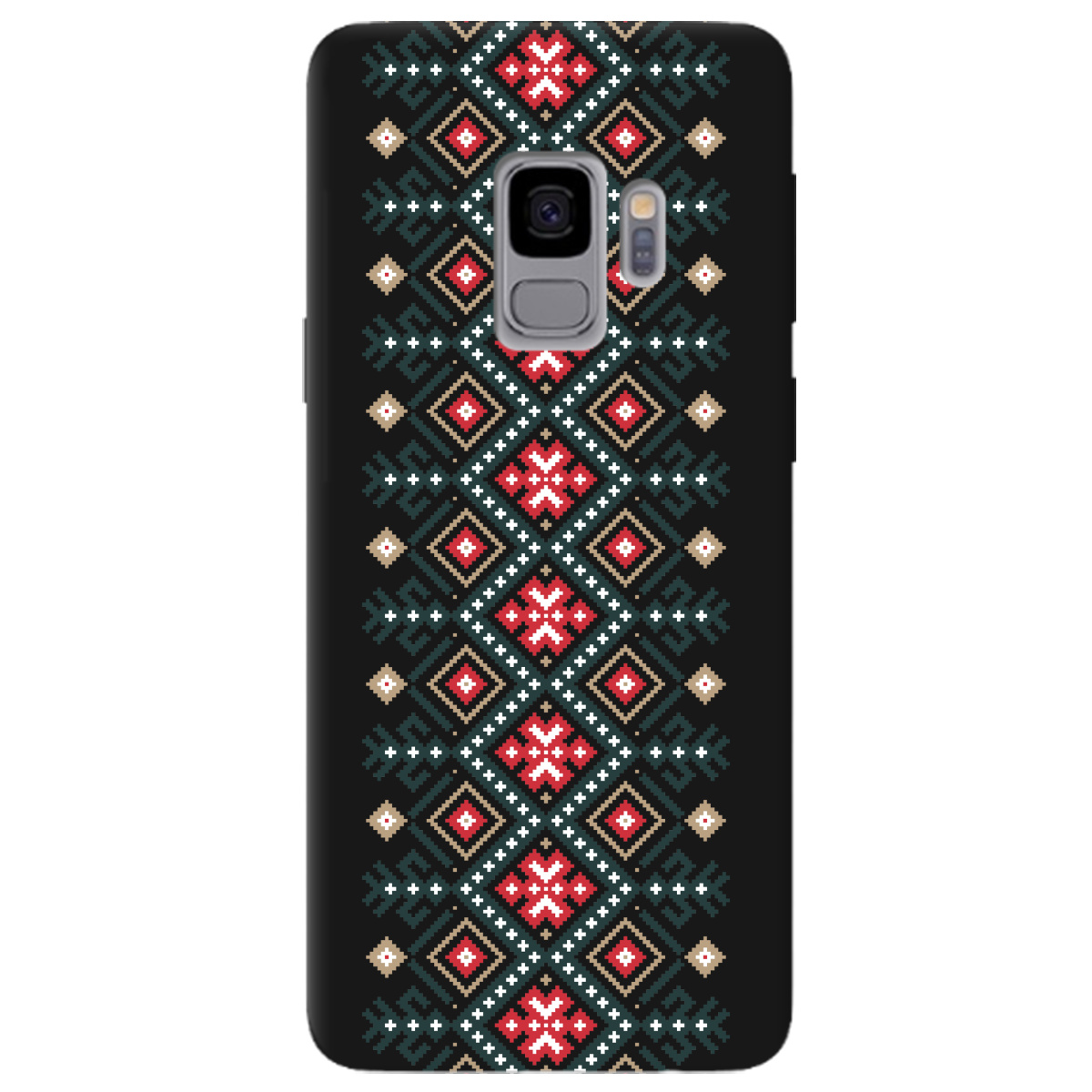 Чехол для Samsung Galaxy S9 черный матовый soft touch Тропа предков - фото 1 - Чехлы для телефонов