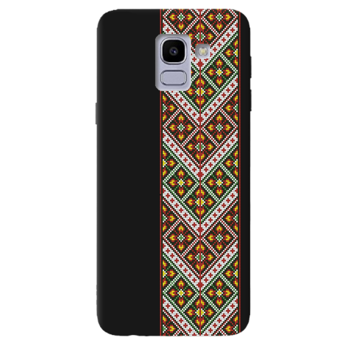 Чохол для Samsung Galaxy J6 2018 чорний матовий soft touch Карпатський оберіг - фото 1 - Чохли для телефонів