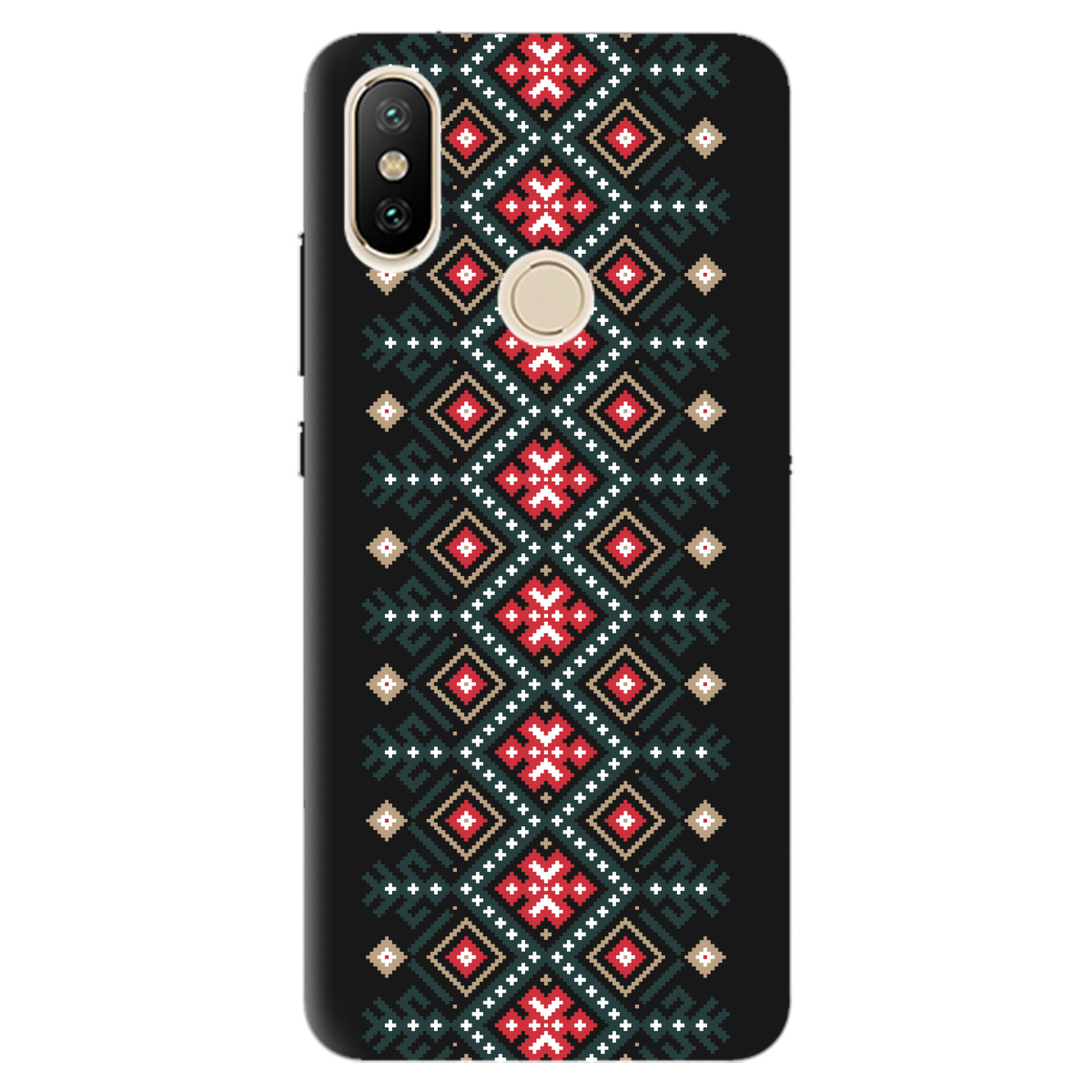 Чехол для Xiaomi Mi A2 Lite черный матовый soft touch Тропа предков - фото 1 - Чехлы для телефонов