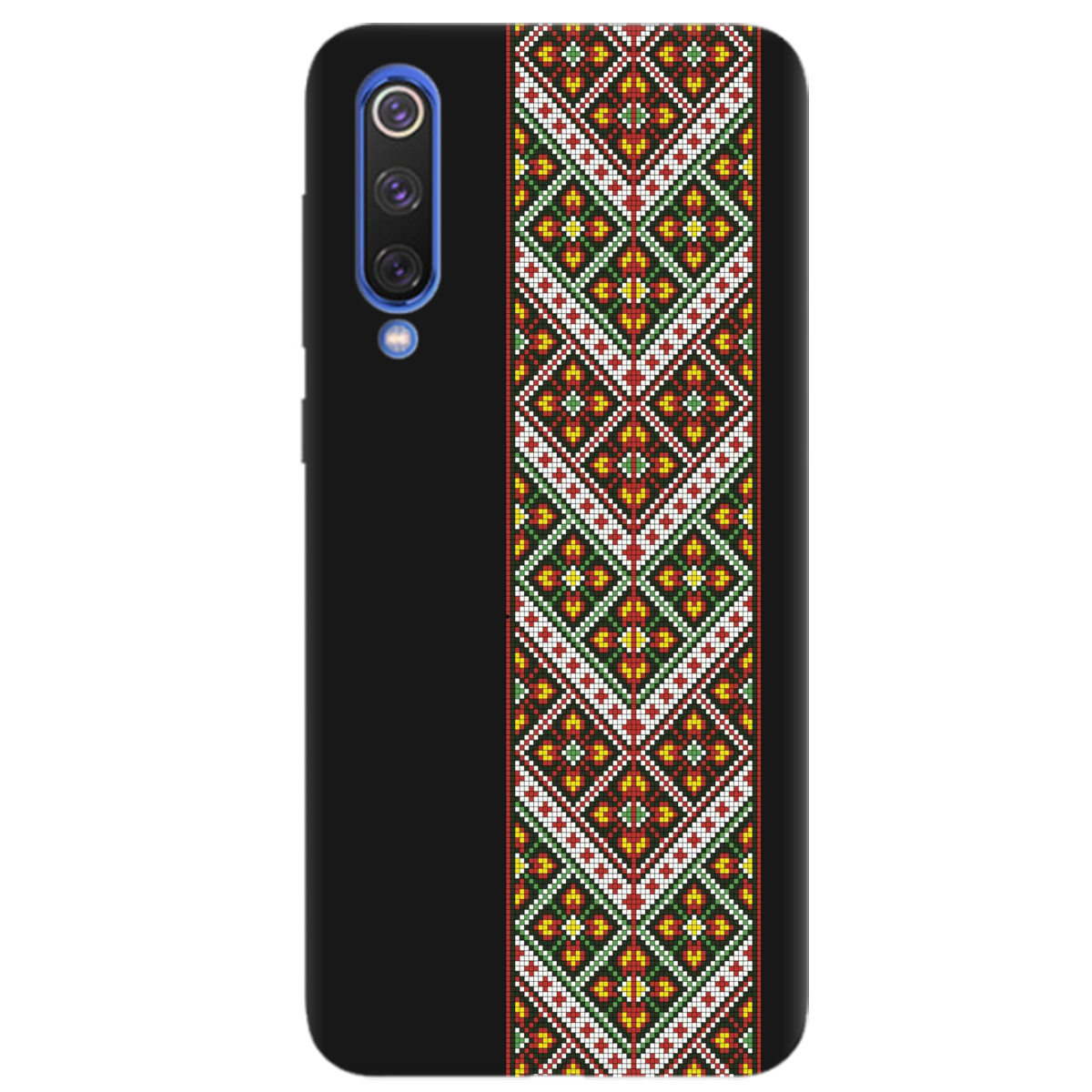 Чохол для Xiaomi Mi 9 чорний матовий soft touch Карпатський оберіг - фото 1 - Чохли для телефонів