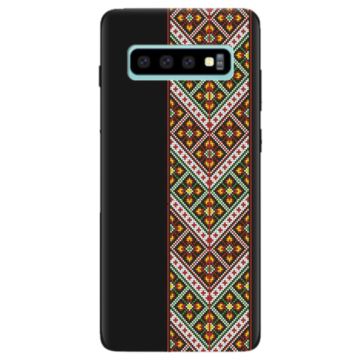 Чехол для Samsung Galaxy S10 Plus черный матовый soft touch Карпатский оберег - фото 1 - Чехлы для телефонов