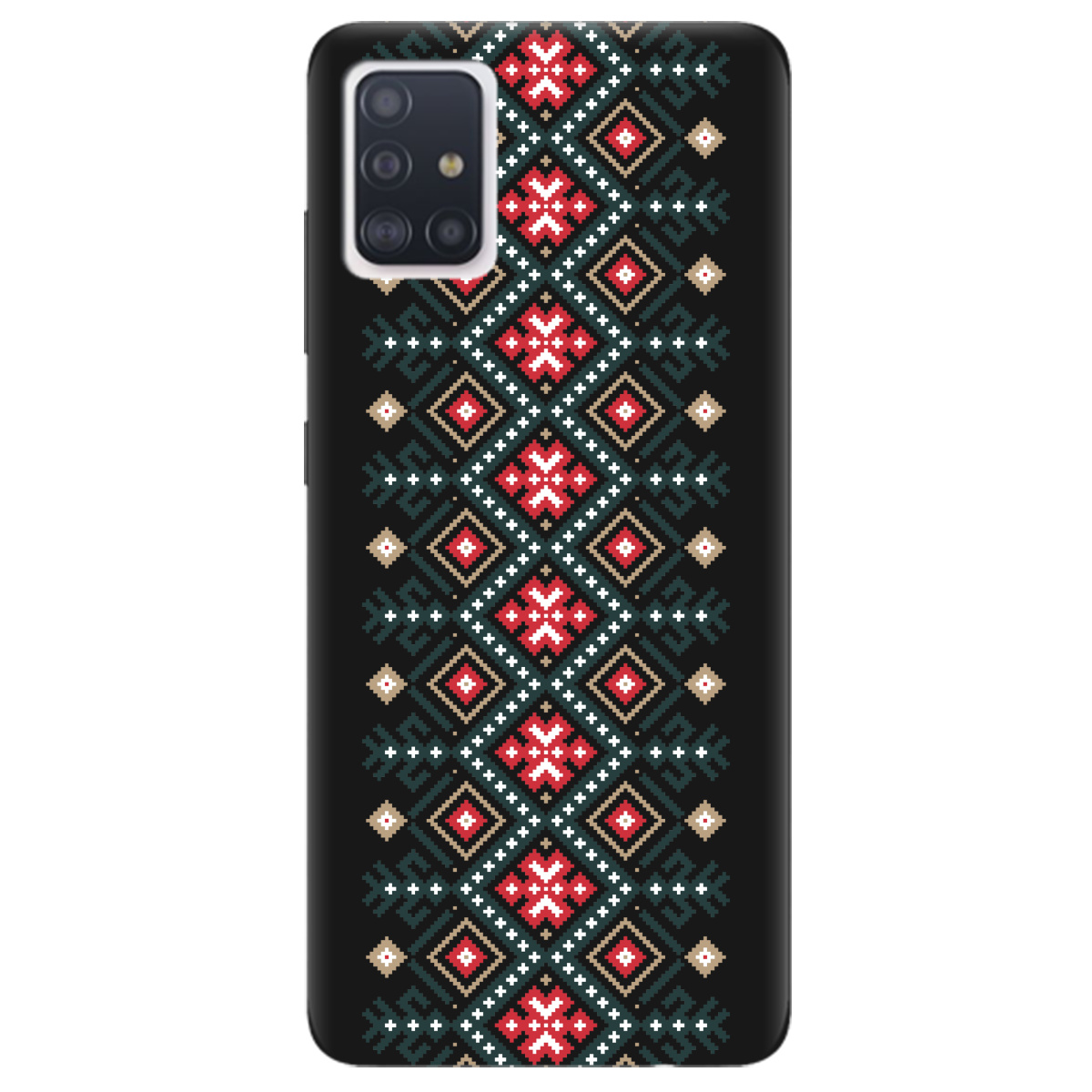 Чехол для Samsung Galaxy A51 черный матовый soft touch Тропа предков - фото 1 - Чехлы для телефонов