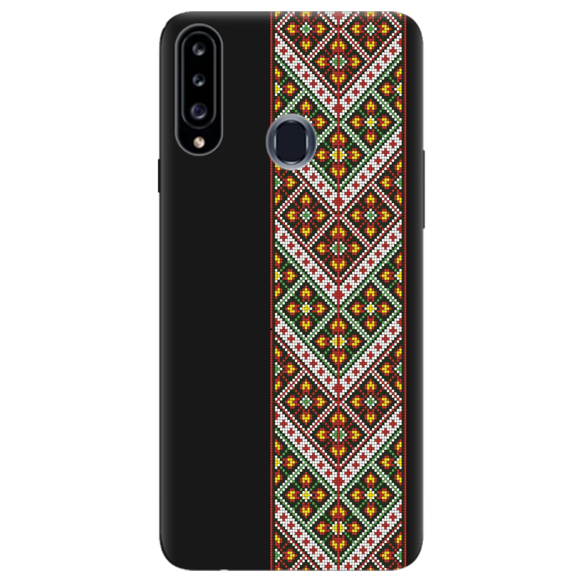 Чохол для Samsung Galaxy A20s чорний матовий soft touch Карпатський оберіг - фото 1 - Чохли для телефонів