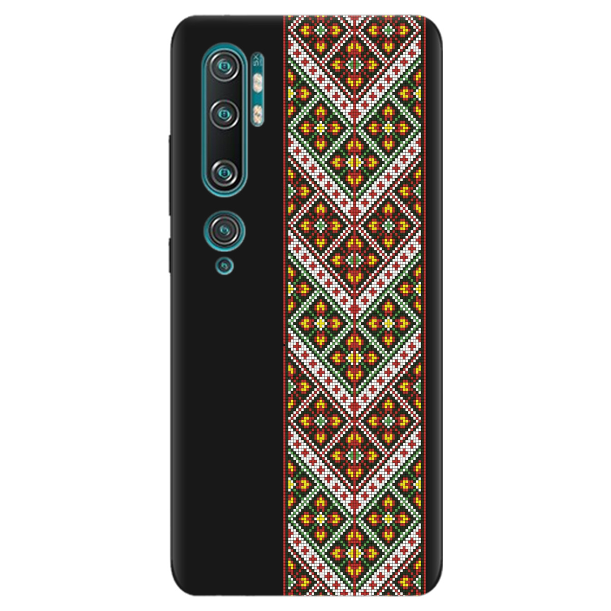 Чохол для Xiaomi Mi Note 10 чорний матовий soft touch Карпатський оберіг - фото 1 - Чохли для телефонів