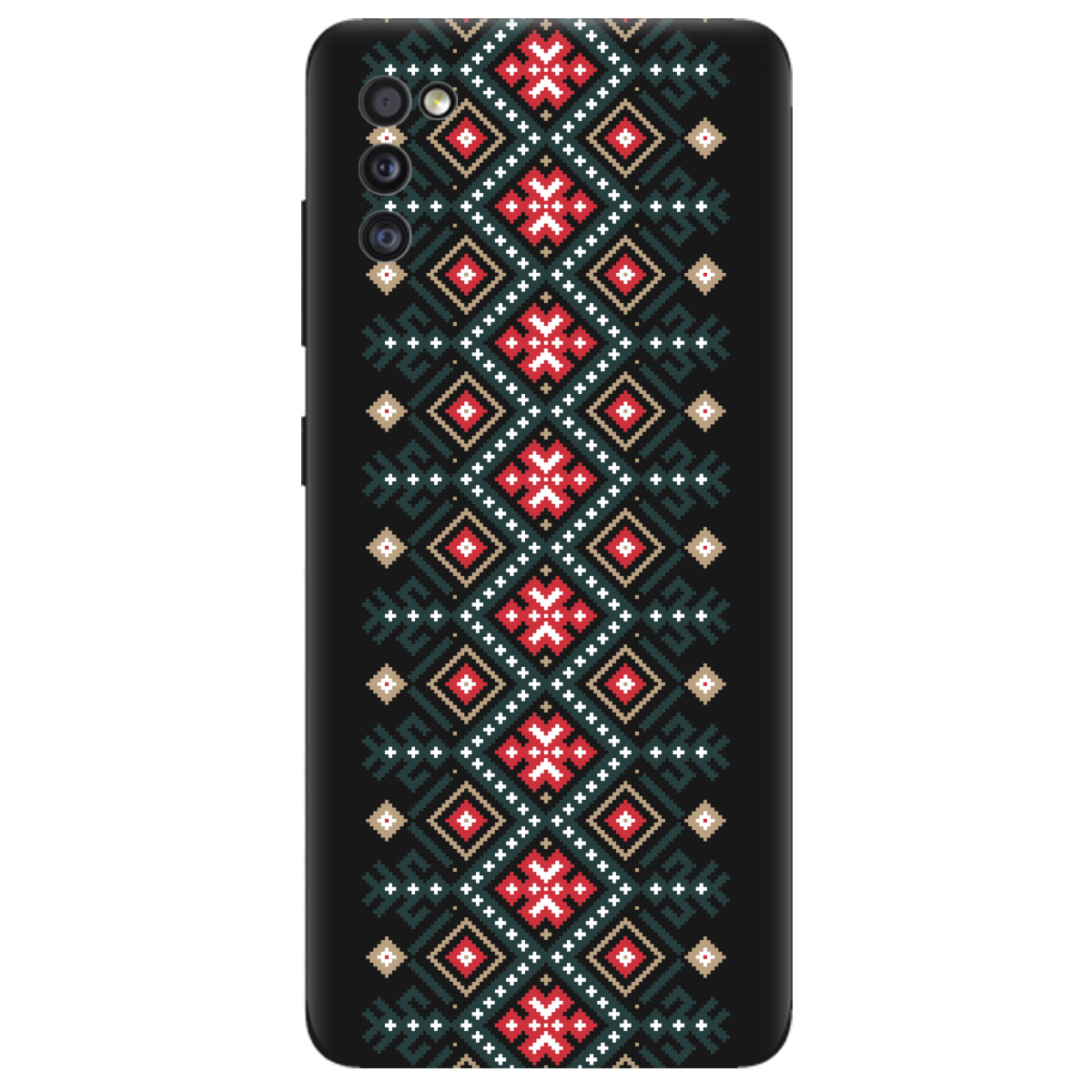 Чехол для Samsung Galaxy A41 черный матовый soft touch Тропа предков - фото 1 - Чехлы для телефонов