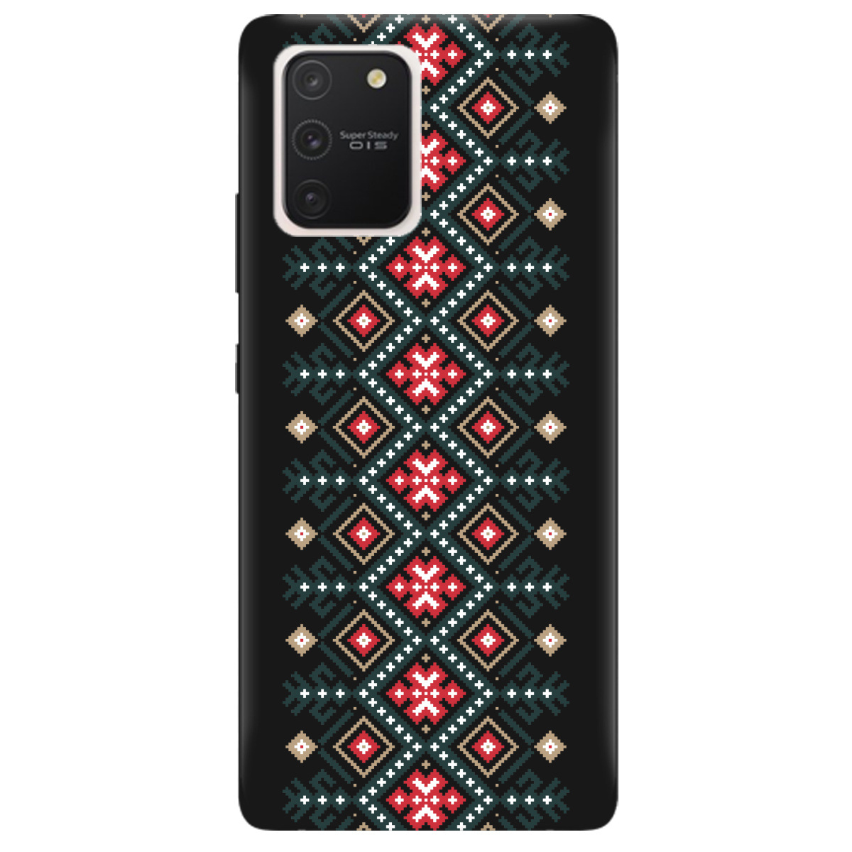 Чехол для Samsung Galaxy S10 Lite черный матовый soft touch Тропа предков - фото 1 - Чехлы для телефонов