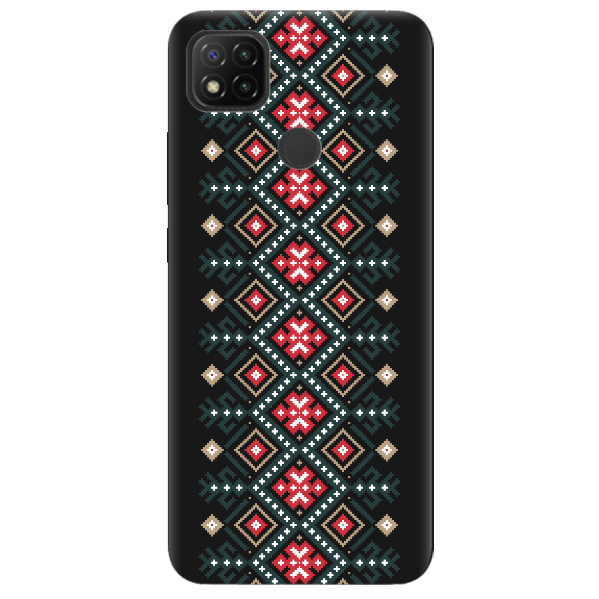 Чехол для Xiaomi Redmi 9C черный матовый soft touch Тропа предков - фото 1 - Чехлы для телефонов