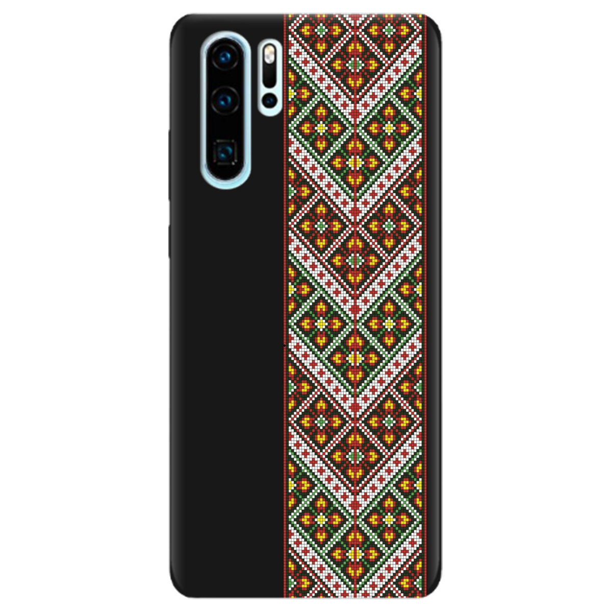 Чохол для Huawei P30 Pro чорний матовий soft touch Карпатський оберіг - фото 1 - Чохли для телефонів
