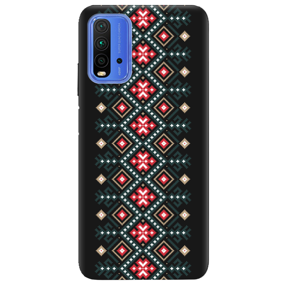 Чехол для Xiaomi Redmi 9T черный матовый soft touch Тропа предков - фото 1 - Чехлы для телефонов