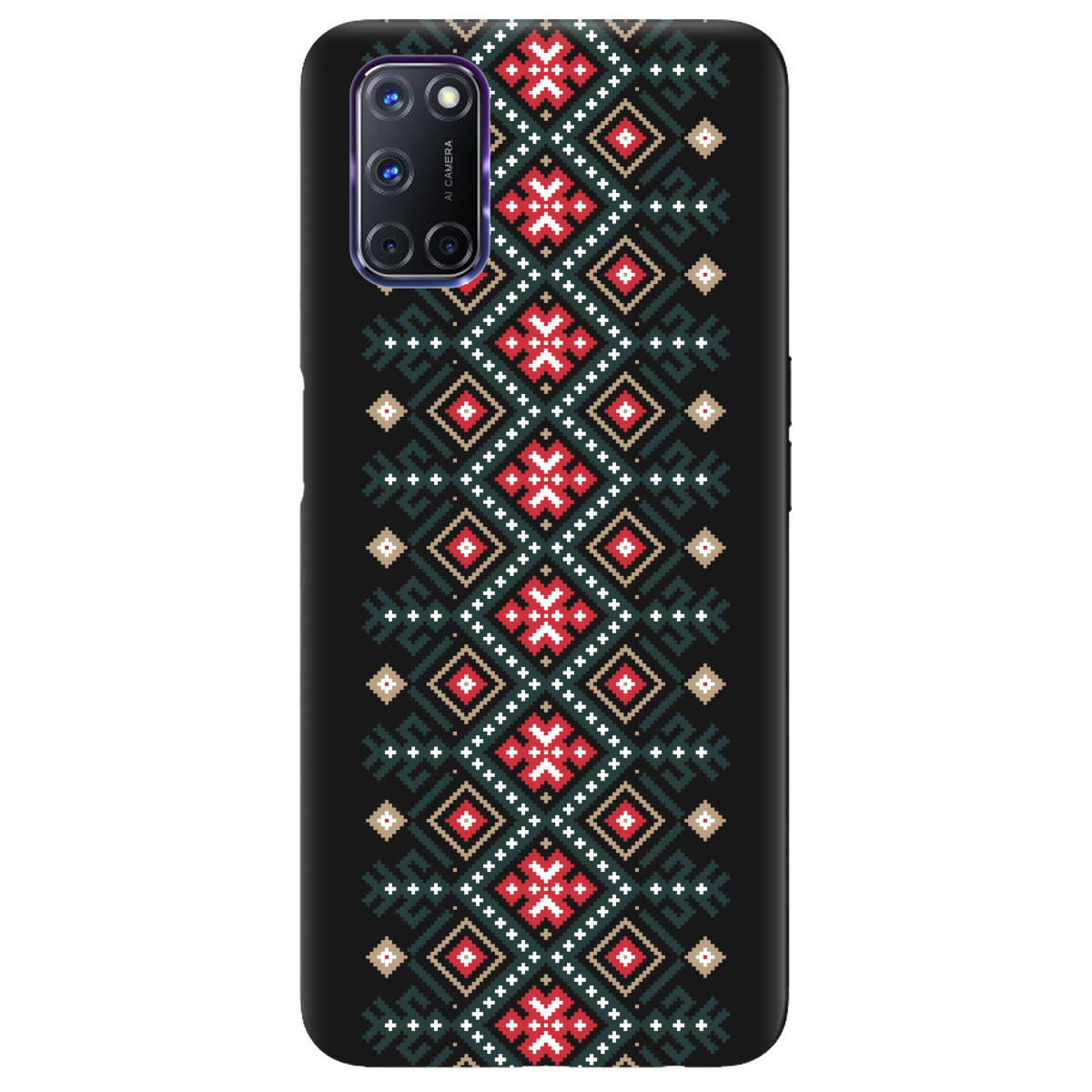 Чехол для Oppo A52/ A72/ A92 черный матовый soft touch Тропа предков - фото 1 - Чехлы для телефонов