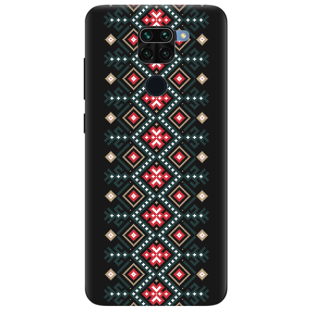 Чехол для Xiaomi Redmi Note 9 черный матовый soft touch Тропа предков - фото 1 - Чехлы для телефонов