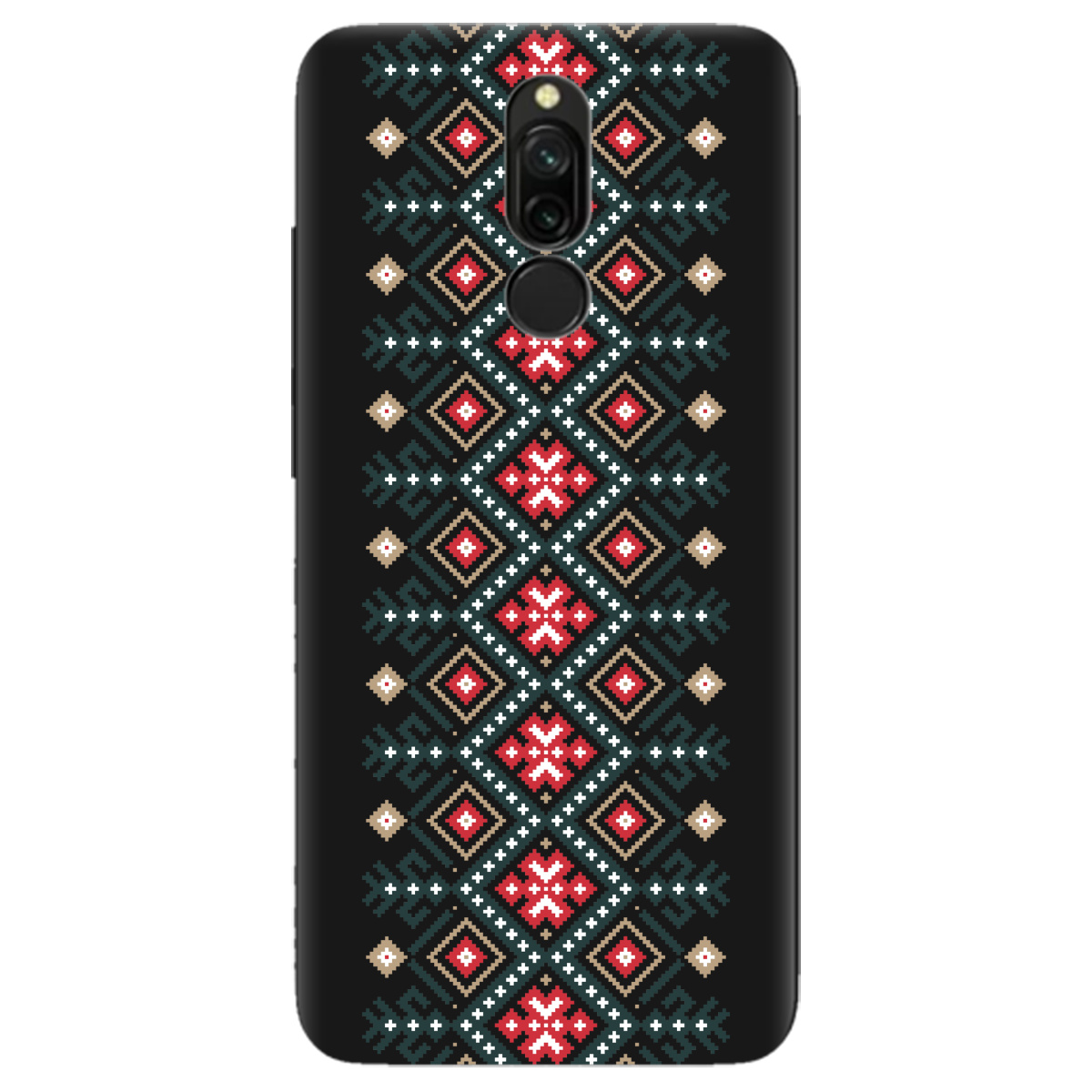 Чехол для Xiaomi Redmi 8 черный матовый soft touch Тропа предков - фото 1 - Чехлы для телефонов