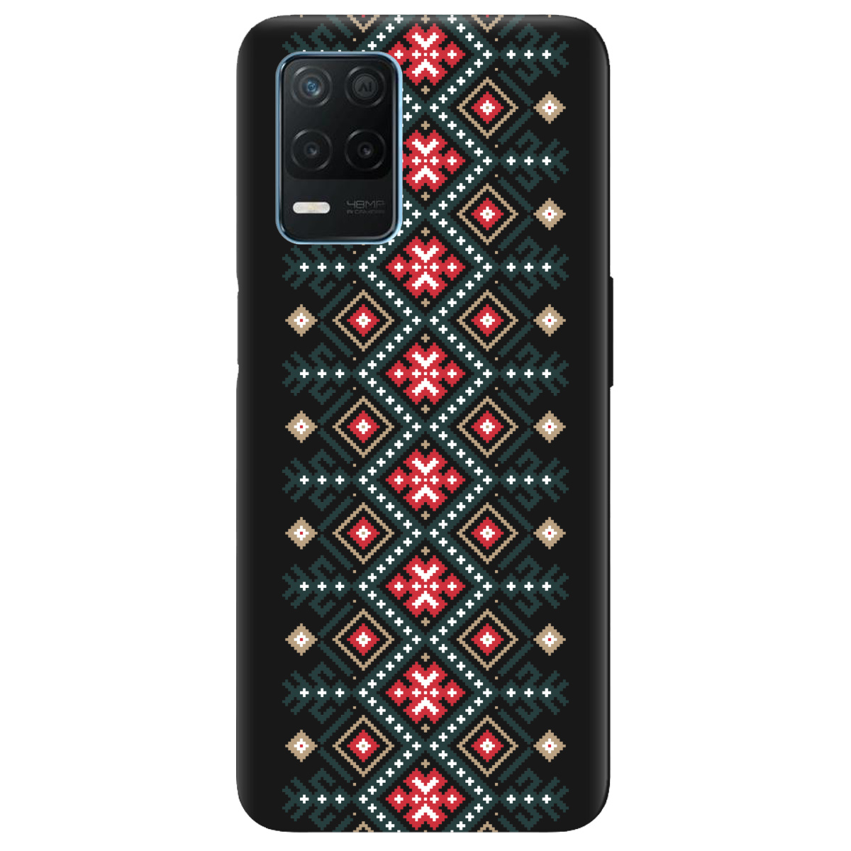 Чохол для Realme 8 чорний матовий soft touch Стежка предків - фото 1 Чохол для Realme 8 чорний матовий soft touch Стежка предків - фото 1 - Чохли для телефонів