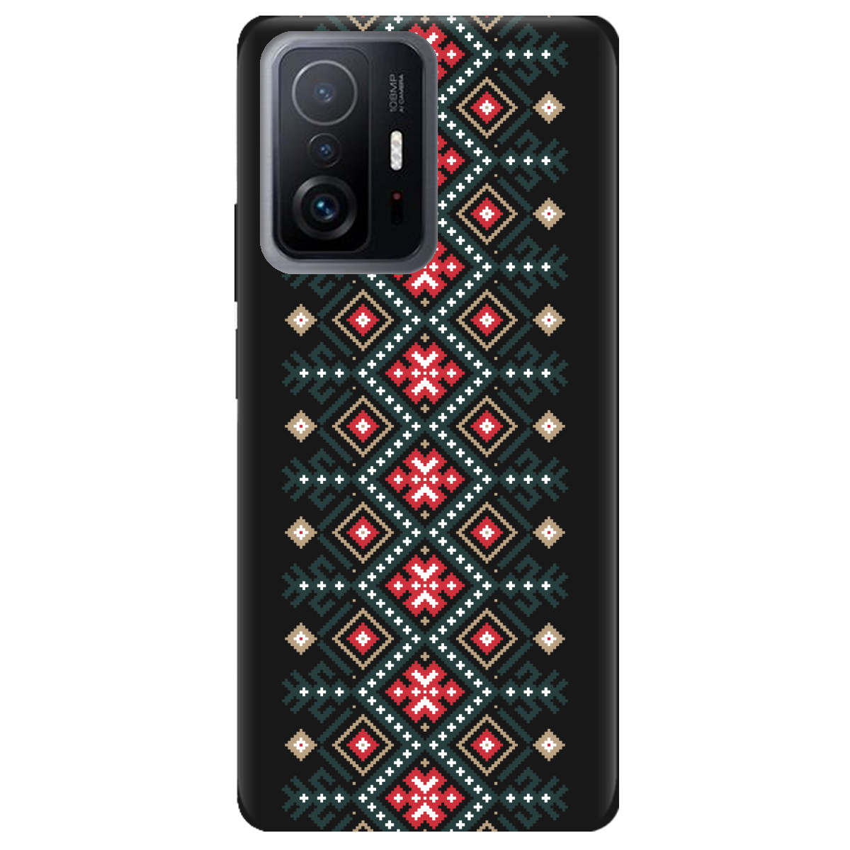 Чехол для Xiaomi 11T черный матовый soft touch Тропа предков - фото 1 - Чехлы для телефонов