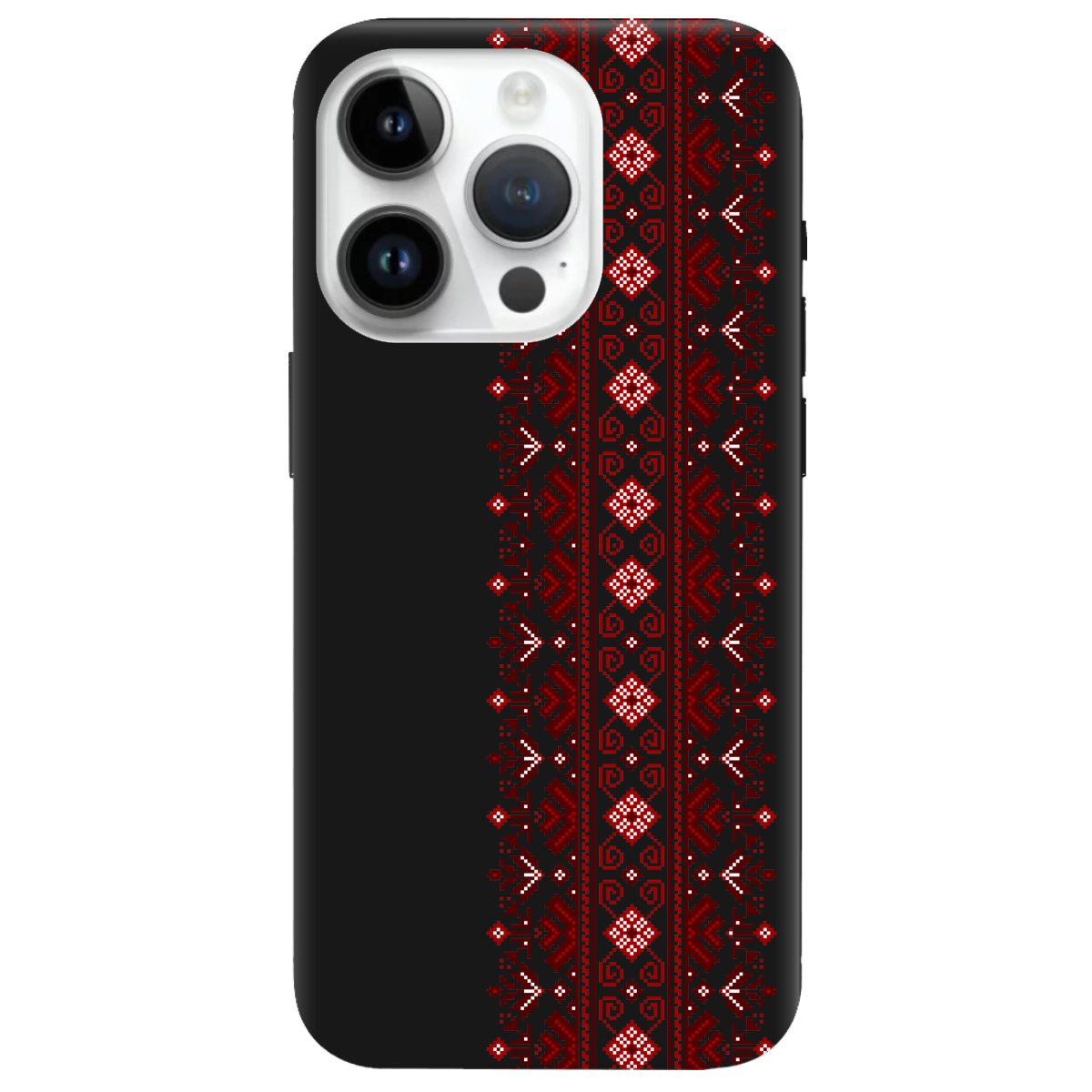 Чехол для Apple iPhone 14 Pro Max черный матовый soft touch Крестики судьбы - фото 1 - Чехлы для телефонов