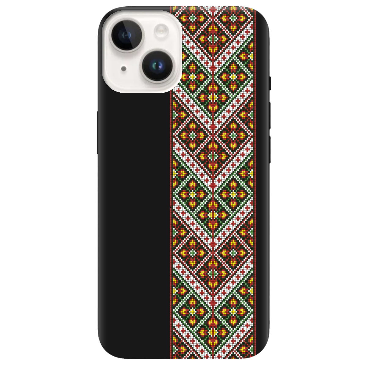 Чохол для Apple iPhone 14 чорний матовий soft touch Карпатський оберіг - фото 1 Чохол для Apple iPhone 14 чорний матовий soft touch Карпатський оберіг - фото 1 - Чохли для телефонів