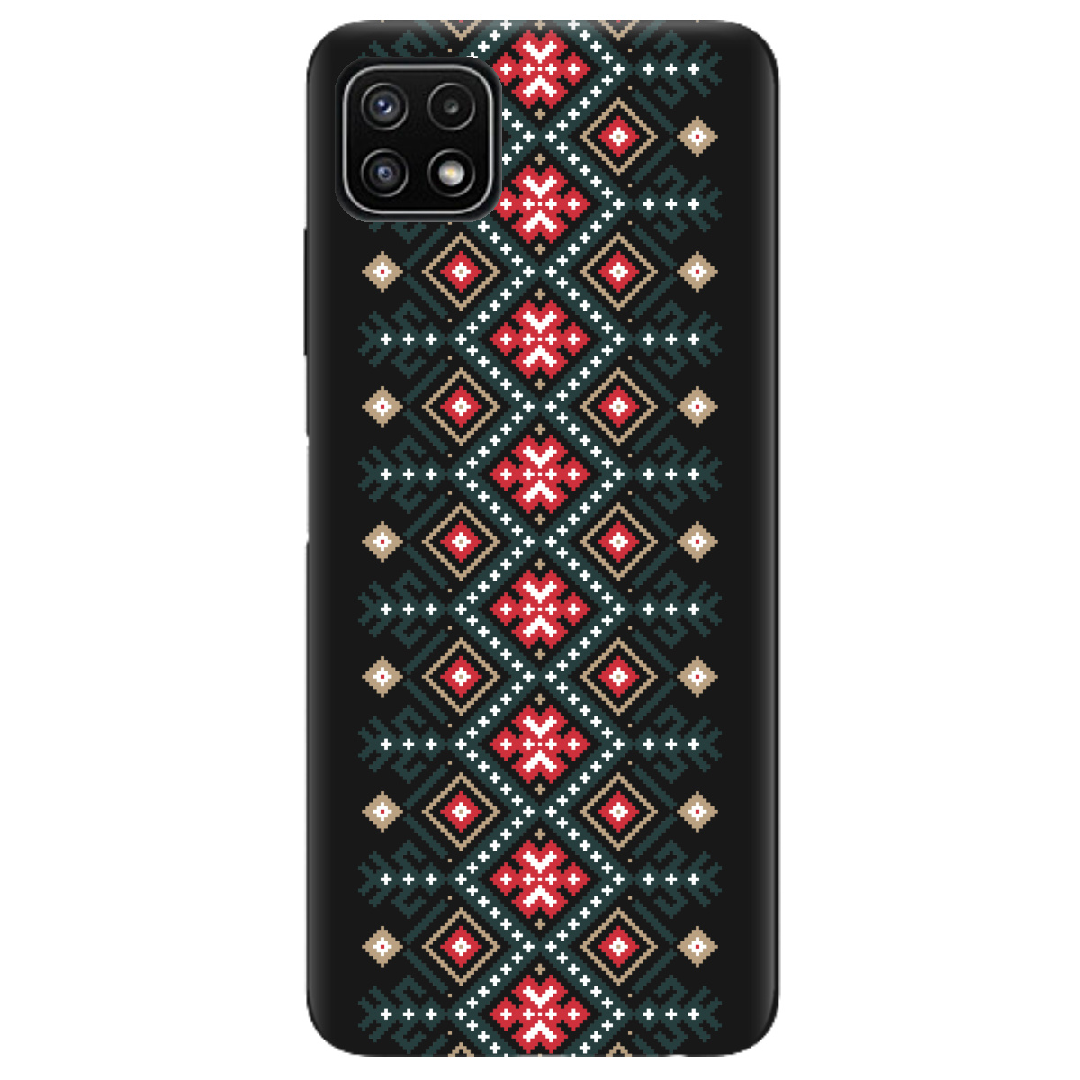 Чехол для Samsung Galaxy A22 5G черный матовый soft touch Тропа предков - фото 1 - Чехлы для телефонов