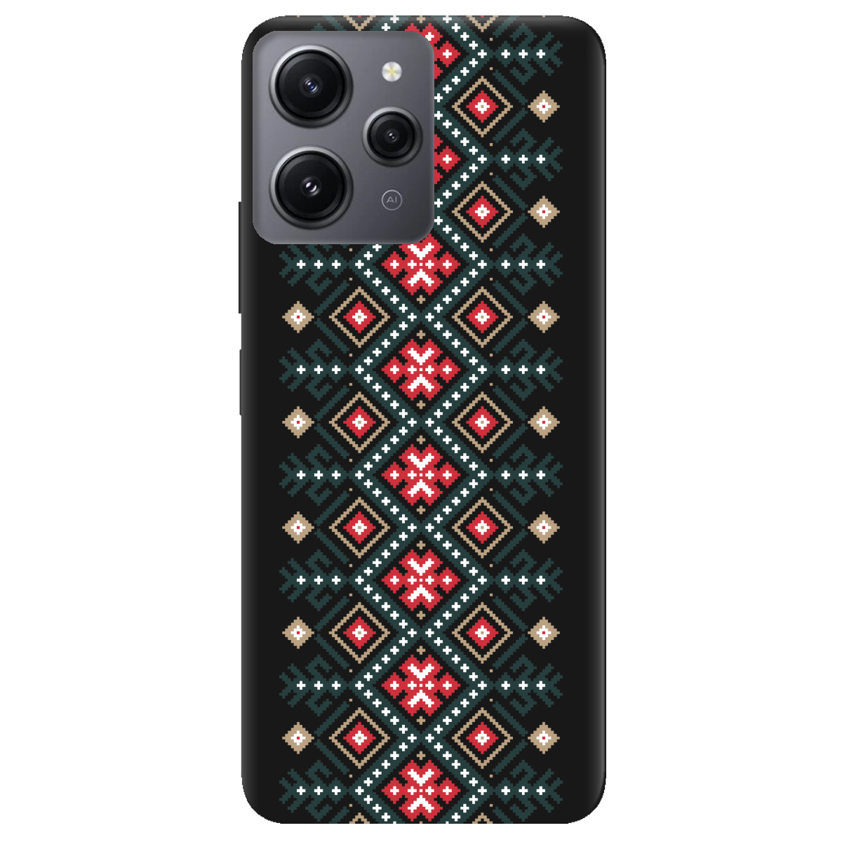 Чохол для Xiaomi Redmi 12 чорний матовий soft touch Стежка предків - фото 1 - Чохли для телефонів